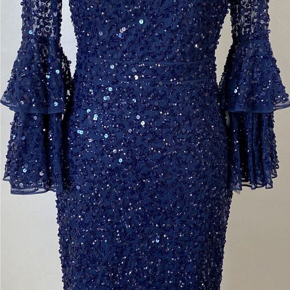 Mac Duggal Beaded Tiered Cuffs Dress size 4 - Picture 8 of 12
